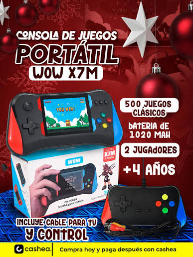 Consola Portatil X7m 500 Juegos Clasicos