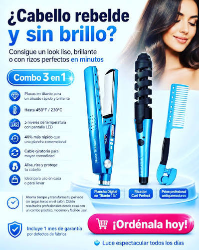 Combo Plancha Rizador Y Peine D Cabello
